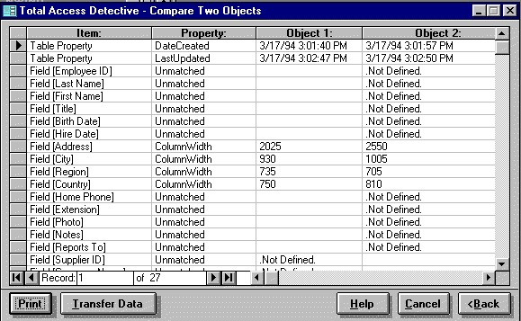 Microsoft Access Objects in One Database but not the Other