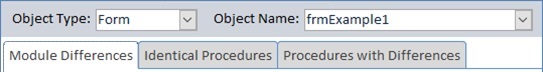 Filter Macro and Module Code Differences by Object Type and Name