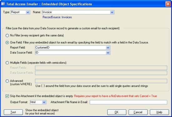 Options for attaching Microsoft Access Reports to Emails