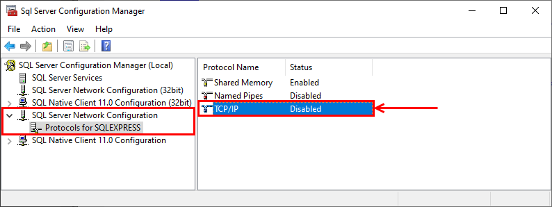 SQL Server Network Configuration TCP