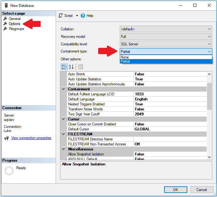 Microsoft SQL Server Database Containment