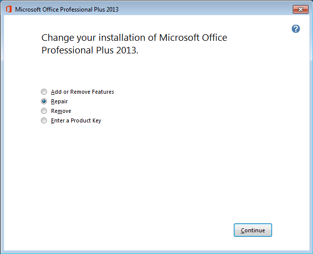 Repair Microsoft Access Office