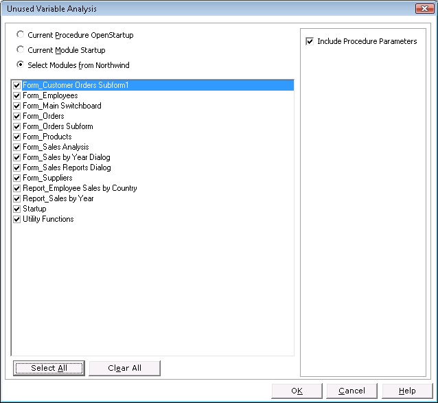 Unused variable analysis for VBA and VB6